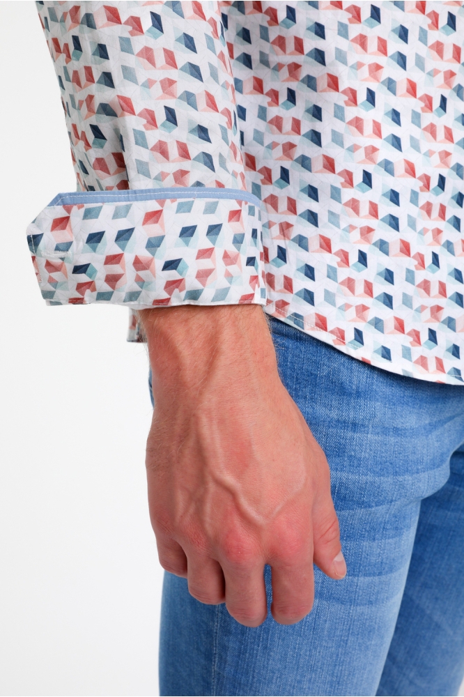 POPLIN STRETCH OVERHEMD 335539 102 ecru